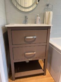 Norton Painted Slimline Vanity Unit | Single Inset Ceramic Basin