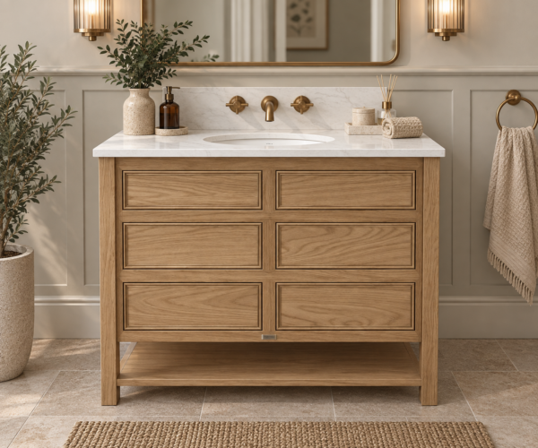Chelmsford Oak Large Vanity Unit | Single Under mounted Basin