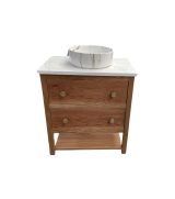 Norton Reeded Oak Vanity Unit | Single Sit-On Basin
