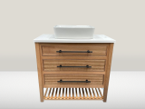 Chelmsford Reeded Oak Vanity Unit | Single Sit-On Basin