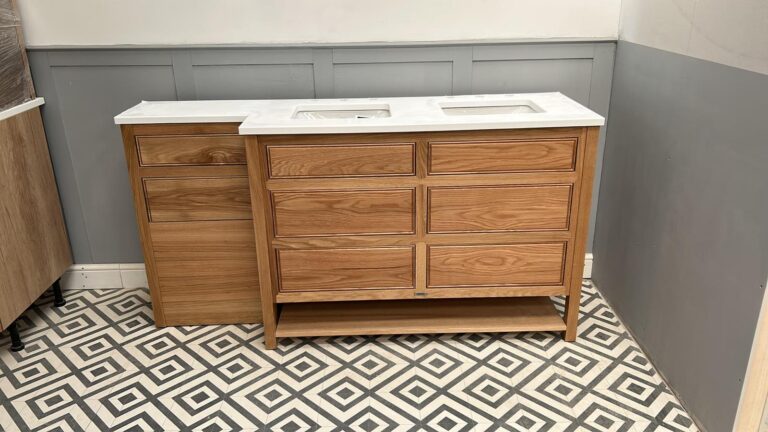 Chelmsford Combo Oak WC Vanity Unit | Double Undermount Basin