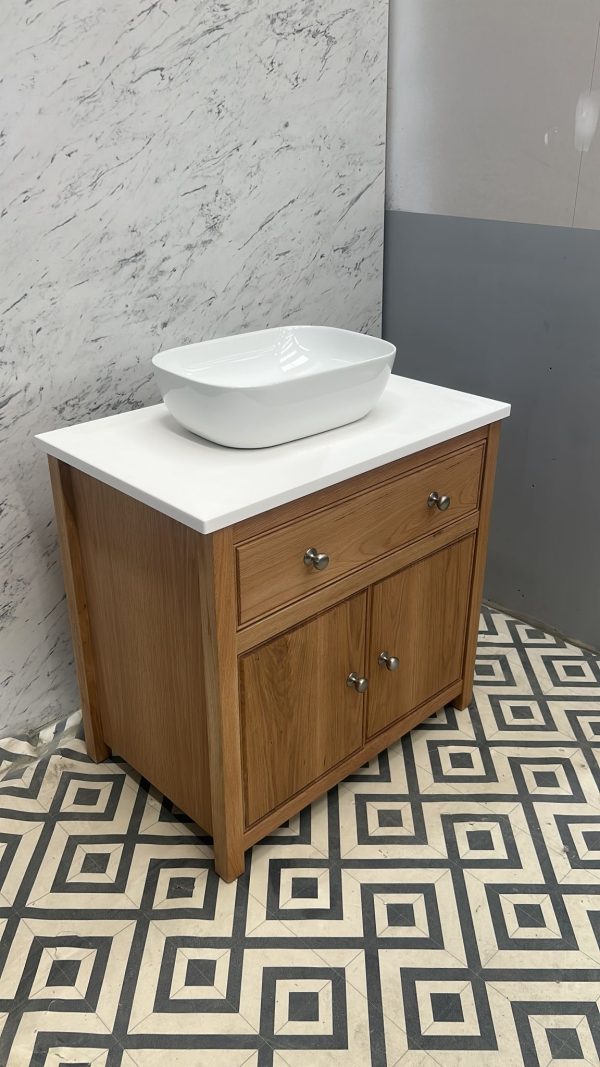 Kendal Oak Vanity Cabinet | Single Sit-On Basin