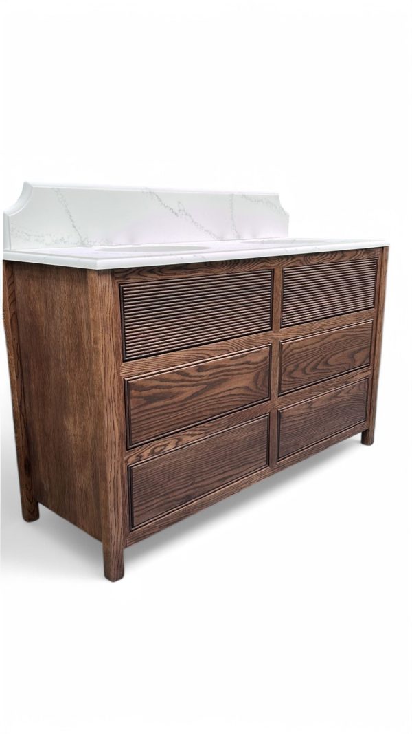 Dorset Chest Oak Vanity Cabinet | Double Undermount Basin