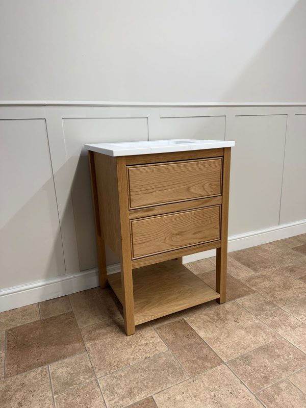Norton Oak Vanity Unit | Single Inset Ceramic Basin
