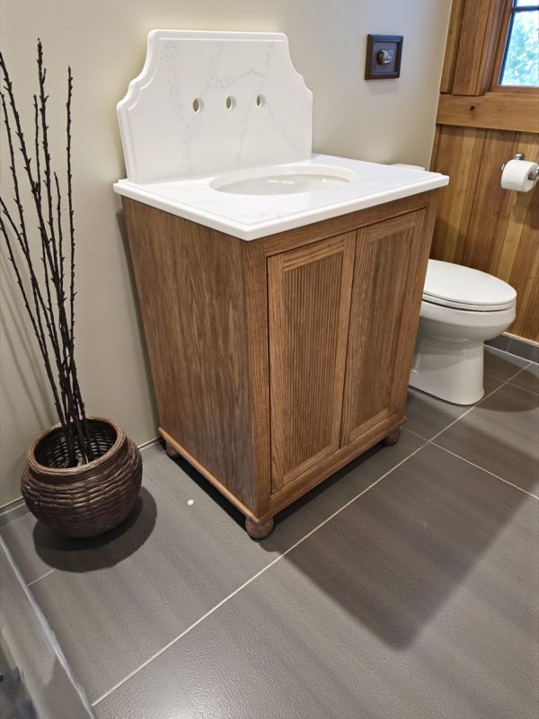 Vittoria Reeded Oak Vanity Unit | Single Undermount Basin