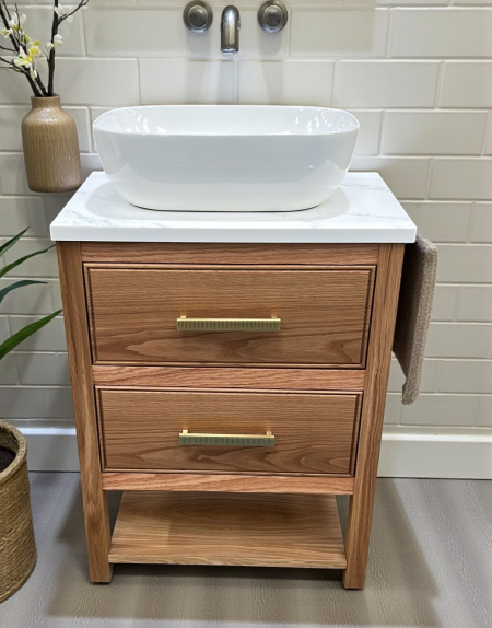 Norton Oak Vanity Unit | Single Sit-On Basin