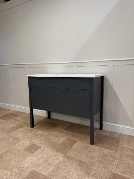 Boston Vanity Unit | Single Undermount Basin | 1100mm | Railings  | Carrara Top | In Stock