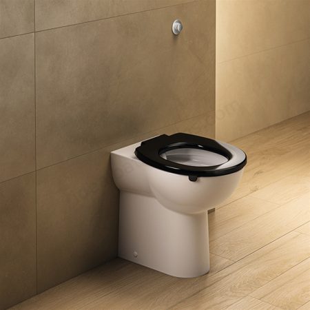 Armitage Shanks Contour 21+ Raised Height Back-To-Wall Rimless Toilet Bowl With Raised Horizontal Outlet And Anti-Microbial Glaze