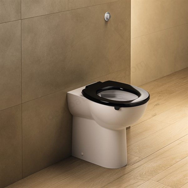 Armitage Shanks Contour 21+ Raised Height Back-To-Wall Rimless Toilet Bowl With Raised Horizontal Outlet And Anti-Microbial Glaze