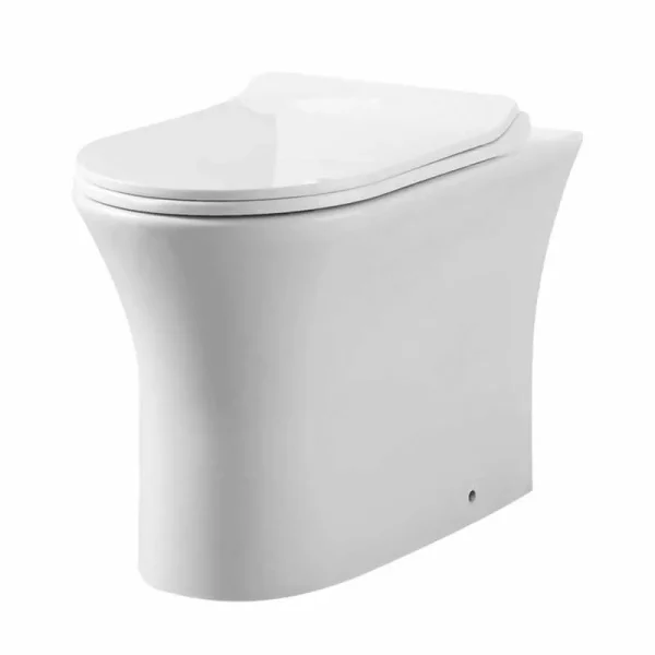 Scudo Deia 485mm x 455mm x 365mm Rimless Comfort Height Back To Wall WC Pan - White