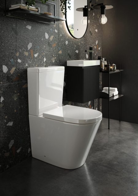 Scudo Linea Fully back to wall Pan & Seat, Rimless WHT fittings