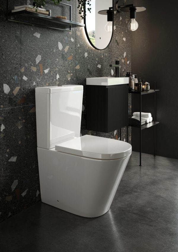 Scudo Linea Fully back to wall Pan & Seat, Rimless WHT fittings
