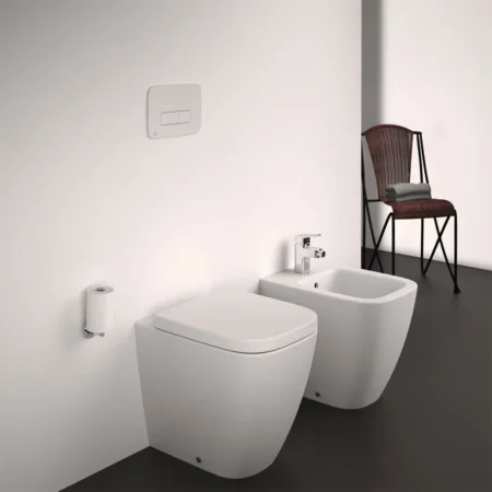 Ideal Standard i.life S Compact Back-to-Wall WC Bowl with Horizontal Outlet and Rimless Technology; White