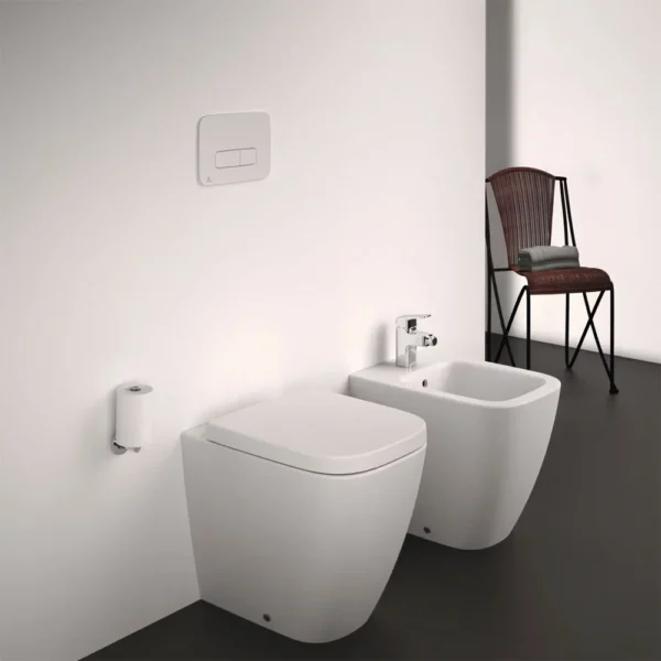 Ideal Standard i.life S Compact Back-to-Wall WC Bowl with Horizontal Outlet and Rimless Technology; White