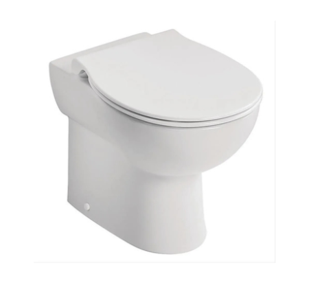 Armitage Shanks Contour 21+ Back-To-Wall Rimless Toilet Bowl With Raised Horizonal Outlet And Anti-Microbial Glaze